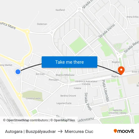 Autogară | Autóbusz Pályaudvar to Miercurea Ciuc map