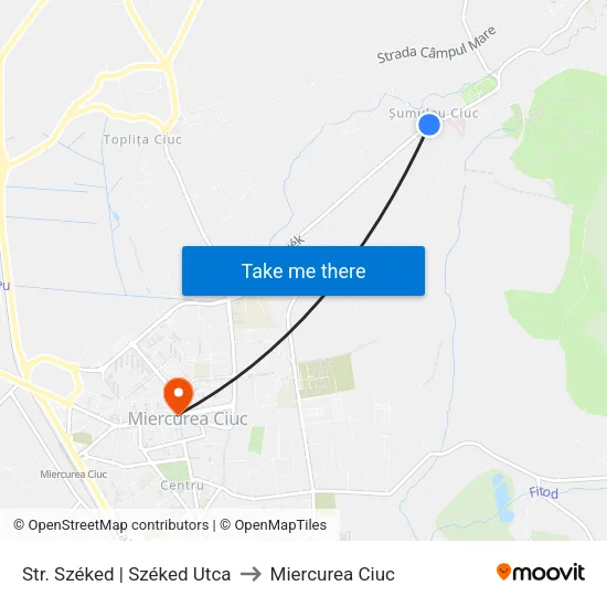 Str. Széked | Széked Utca to Miercurea Ciuc map