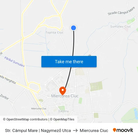 Str. Câmpul Mare | Nagymező Utca to Miercurea Ciuc map