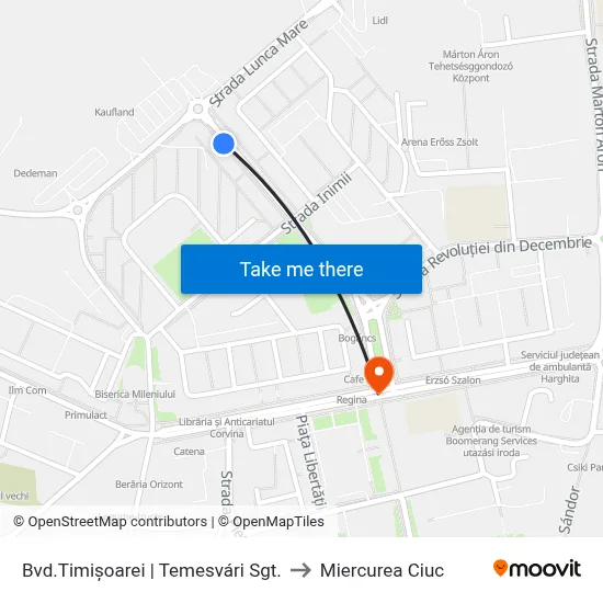 Bvd.Timișoarei | Temesvári Sgt. to Miercurea Ciuc map