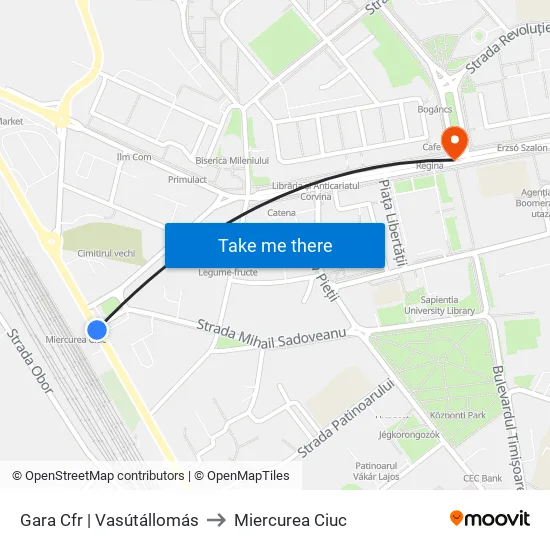 Gara | Vasútállomás to Miercurea Ciuc map