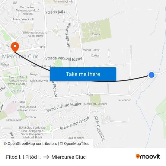 Fitod I. | Fitód I. to Miercurea Ciuc map