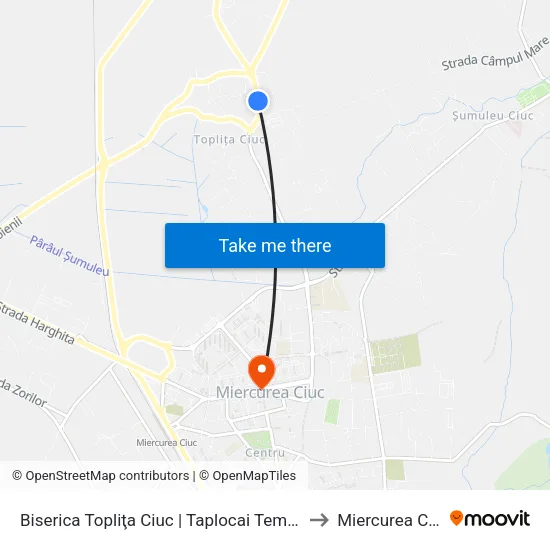 Biserica Topliţa Ciuc | Taplocai Templom to Miercurea Ciuc map