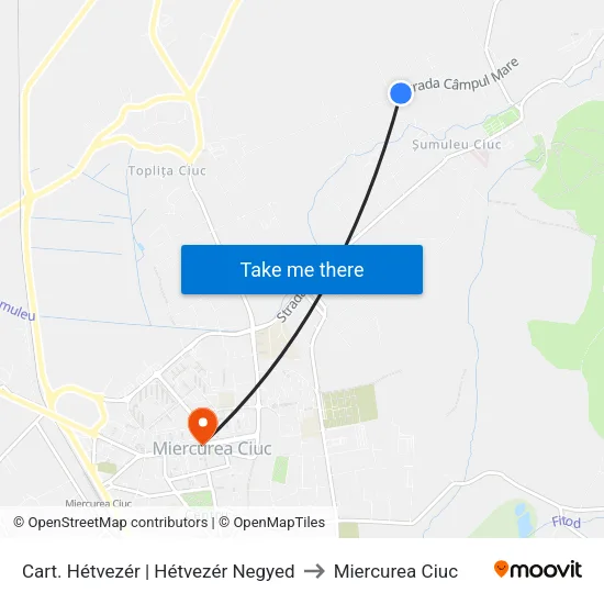 Cart. Hétvezér | Hétvezér Negyed to Miercurea Ciuc map