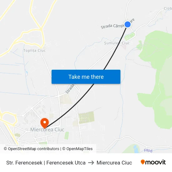 Str. Ferencesek | Ferencesek Utca to Miercurea Ciuc map