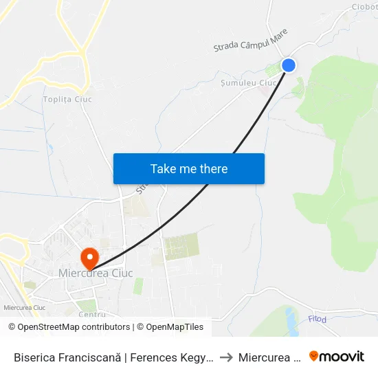 Biserica Franciscană | Ferences Kegytemplom to Miercurea Ciuc map