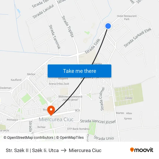 Str. Szék II | Szék Ii. Utca to Miercurea Ciuc map