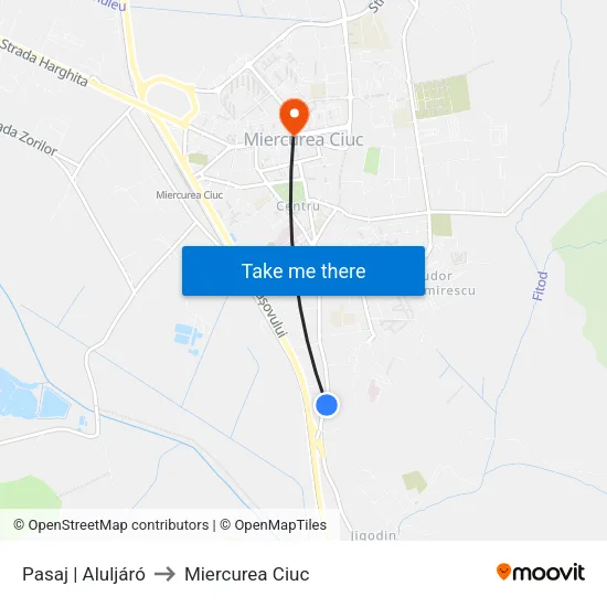 Pasaj | Aluljáró to Miercurea Ciuc map