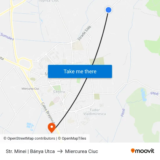 Str. Minei | Bánya Utca to Miercurea Ciuc map