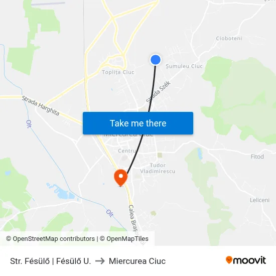 Str. Fésülő | Fésülő U. to Miercurea Ciuc map