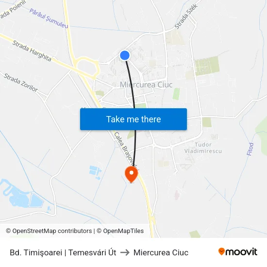 Bd. Timişoarei | Temesvári Út to Miercurea Ciuc map