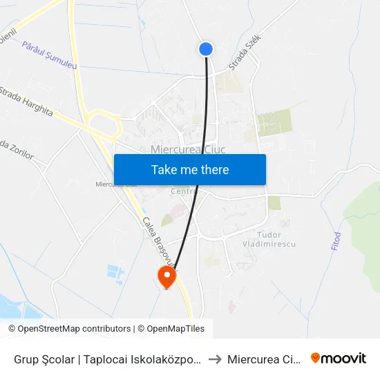 Grup Şcolar | Taplocai Iskolaközpont to Miercurea Ciuc map