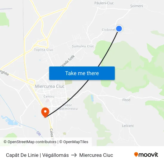 Capăt De Linie | Végállomás to Miercurea Ciuc map