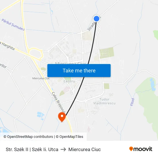 Str. Szék II | Szék Ii. Utca to Miercurea Ciuc map