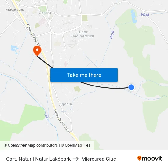 Parcul Natur | Natúr Lakópark to Miercurea Ciuc map