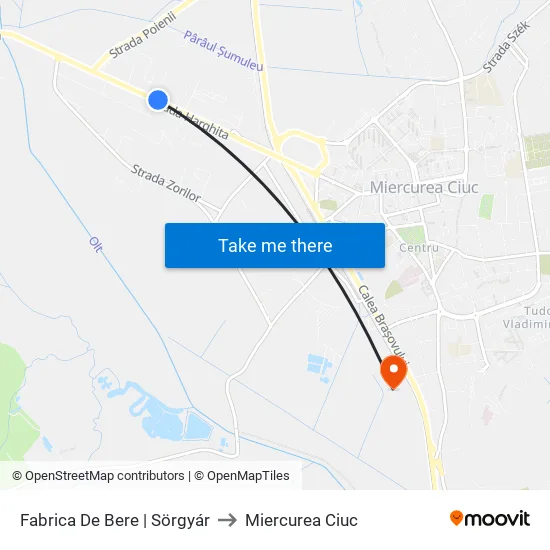 Fabrica De Bere | Sörgyár to Miercurea Ciuc map