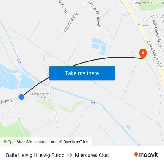 Băile Helvig | Helvig-Fürdő to Miercurea Ciuc map