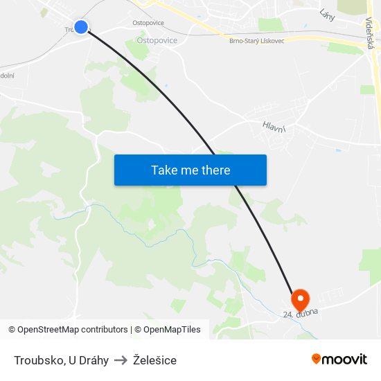 Troubsko, U Dráhy to Želešice map