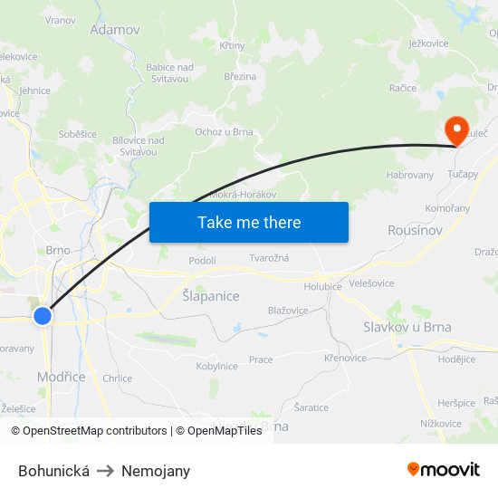 Bohunická to Nemojany map