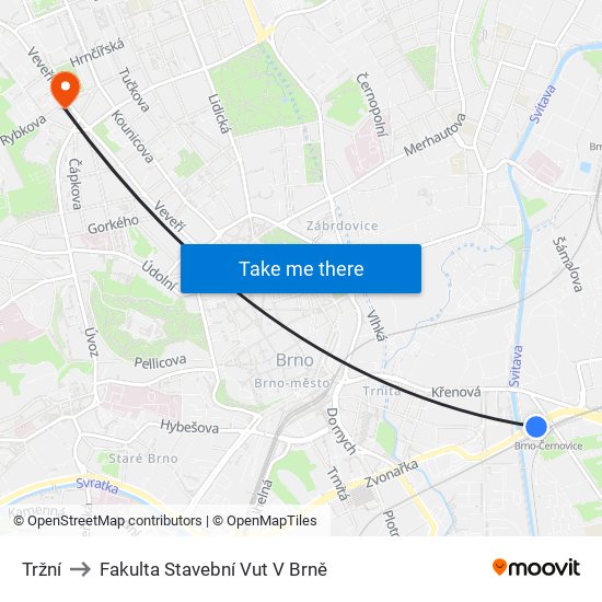 Tržní to Fakulta Stavební Vut V Brně map