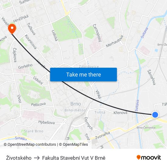 Životského to Fakulta Stavební Vut V Brně map