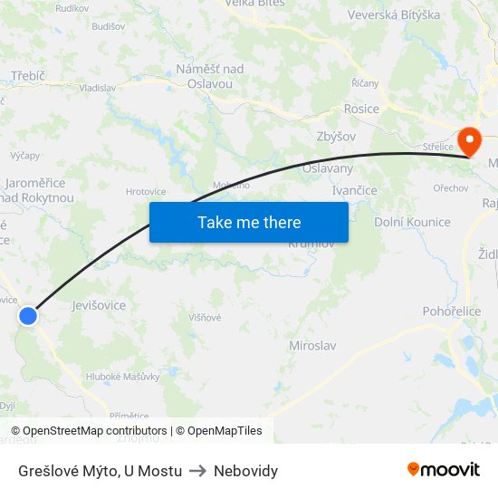 Grešlové Mýto, U Mostu to Nebovidy map