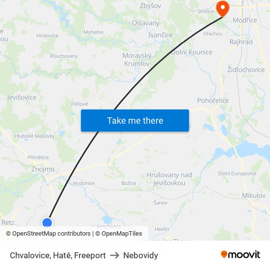 Chvalovice, Hatě, Freeport to Nebovidy map