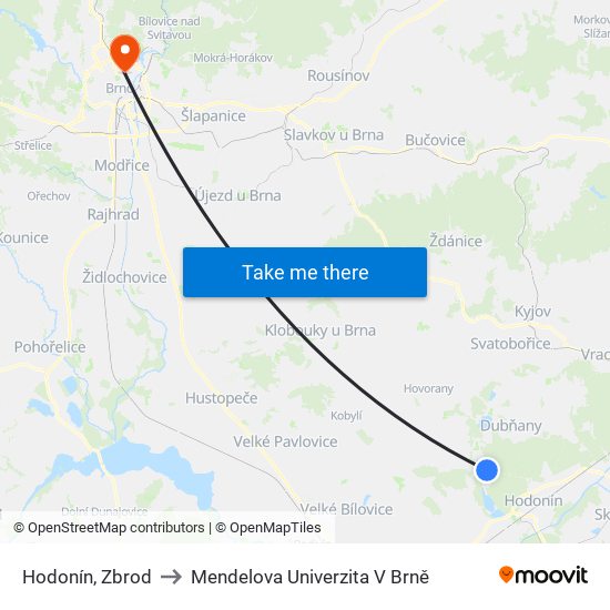 Hodonín, Zbrod to Mendelova Univerzita V Brně map