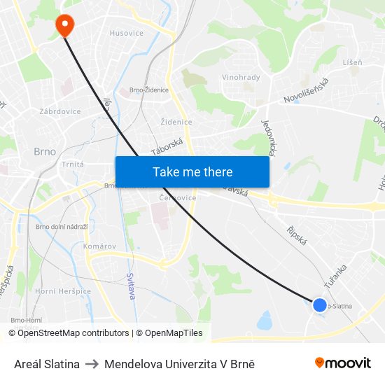 Areál Slatina to Mendelova Univerzita V Brně map