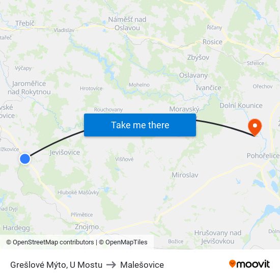 Grešlové Mýto, U Mostu to Malešovice map