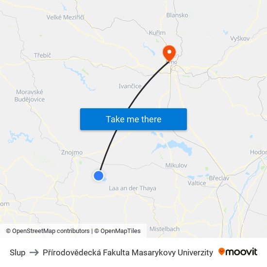 Slup to Přírodovědecká Fakulta Masarykovy Univerzity map