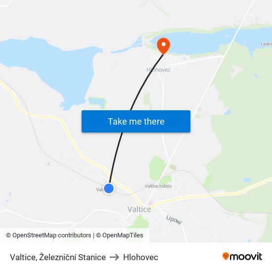 Valtice, Železniční Stanice to Hlohovec map