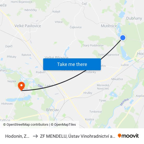 Hodonín, Zbrod to ZF MENDELU, Ústav Vinohradnictví a vinařství map