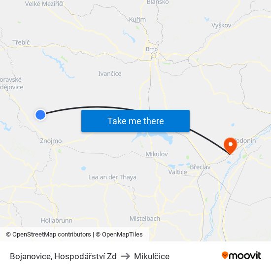 Bojanovice, Hospodářství Zd to Mikulčice map