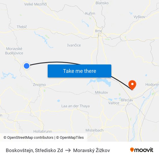 Boskovštejn, Středisko Zd to Moravský Žižkov map