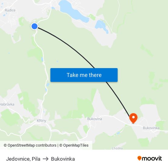 Jedovnice, Pila to Bukovinka map