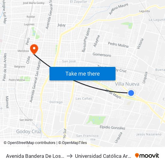 Avenida Bandera De Los Andes, 4590 to Universidad Católica Argentina (Uca) map