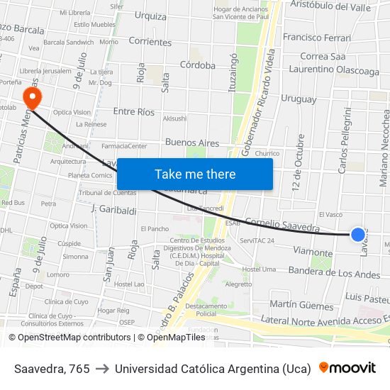 Saavedra, 765 to Universidad Católica Argentina (Uca) map