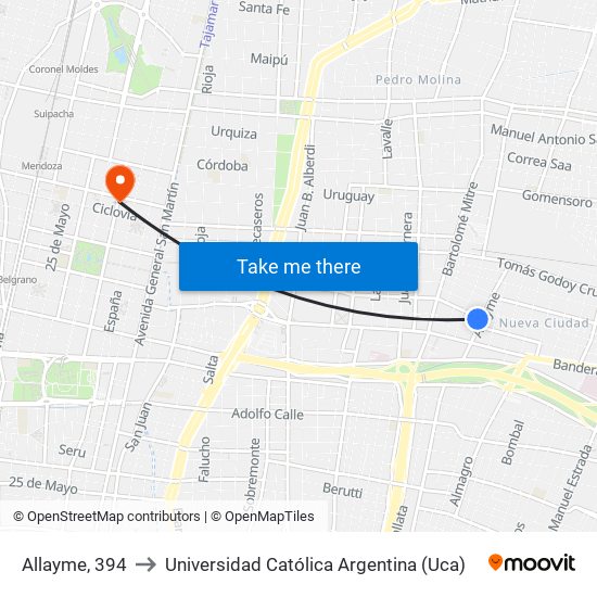 Allayme, 394 to Universidad Católica Argentina (Uca) map