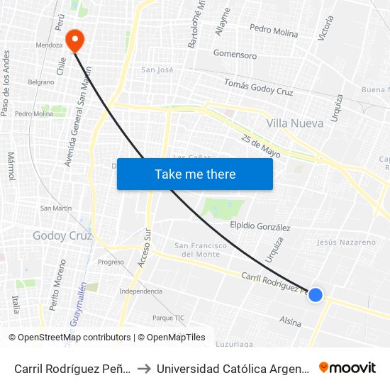 Carril Rodríguez Peña, 2150 to Universidad Católica Argentina (Uca) map