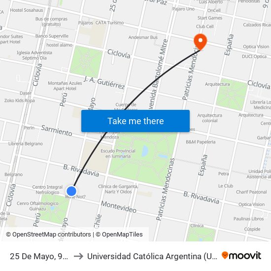 25 De Mayo, 900 to Universidad Católica Argentina (Uca) map