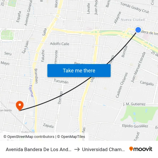 Avenida Bandera De Los Andes, 2364 to Universidad Champagnat map