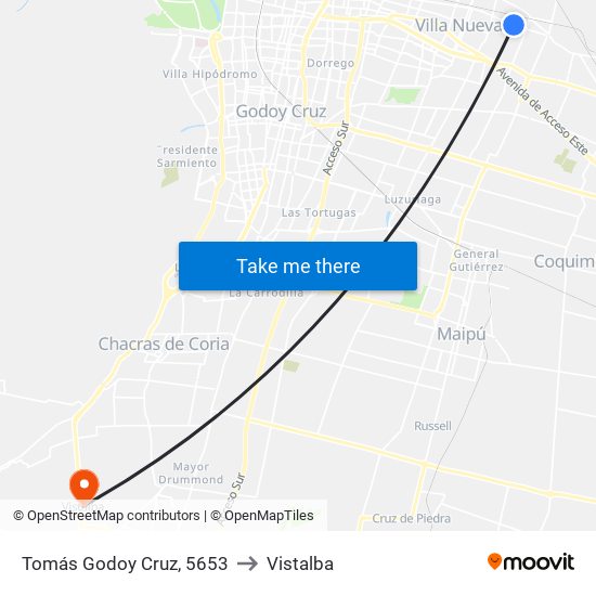 Tomás Godoy Cruz, 5653 to Vistalba map