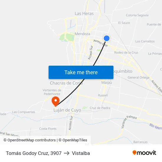 Tomás Godoy Cruz, 3907 to Vistalba map