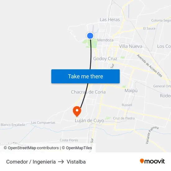 Comedor / Ingeniería to Vistalba map