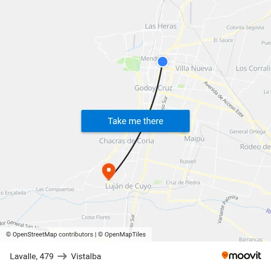 Lavalle, 479 to Vistalba map
