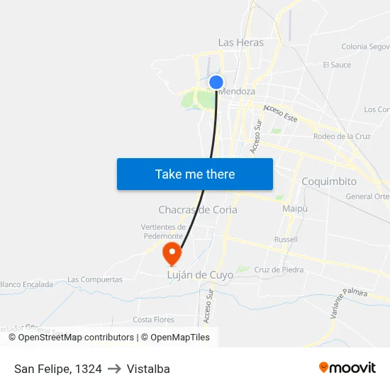 San Felipe, 1324 to Vistalba map