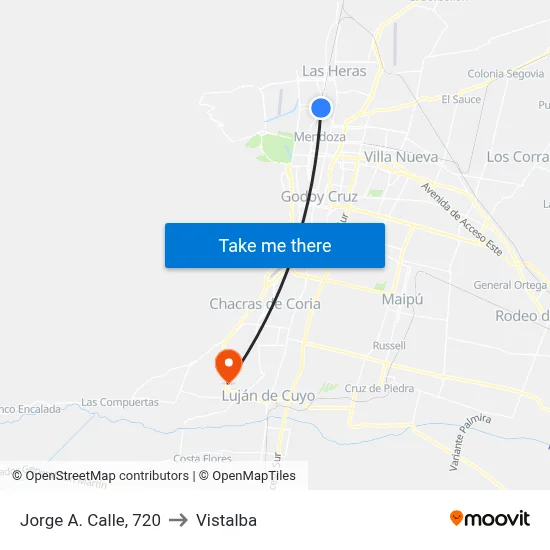 Jorge A. Calle, 720 to Vistalba map