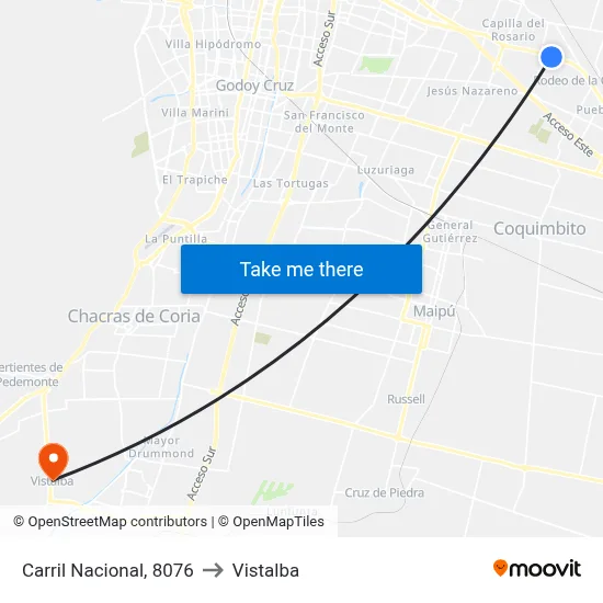 Carril Nacional, 8076 to Vistalba map