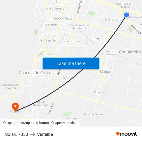 Solari, 7330 to Vistalba map